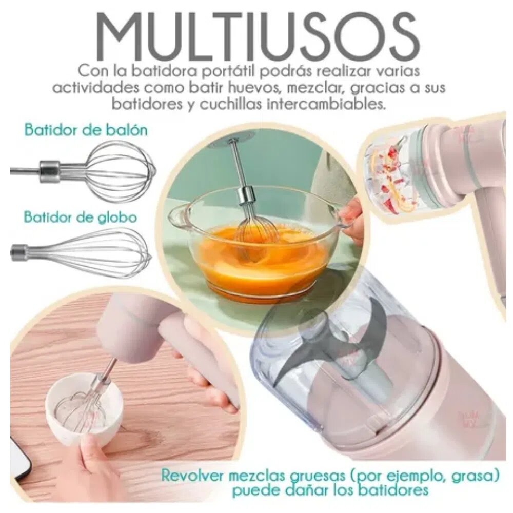 PICADOR Y BATIDOR ELECTRICO MULTIFUNCIONAL 3 EN 1