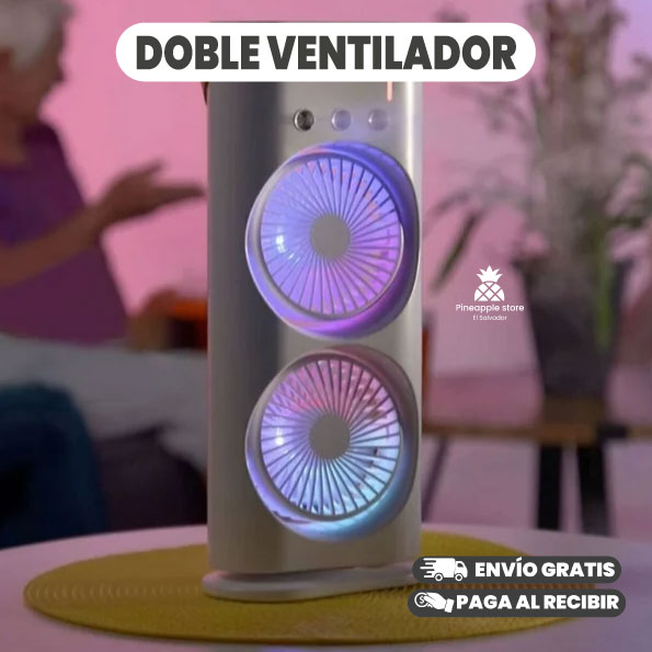 VENTILADOR DOBLE CON HUMIDIFICADOR