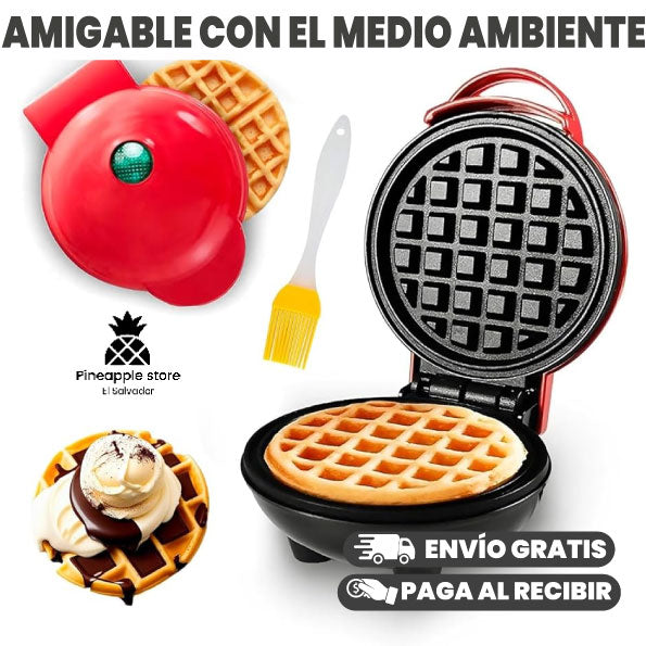 MINI WAFFLERA ELÉCTRICA ANTIADHERENTE