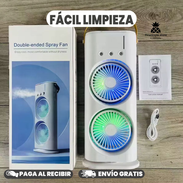 VENTILADOR DOBLE CON HUMIDIFICADOR