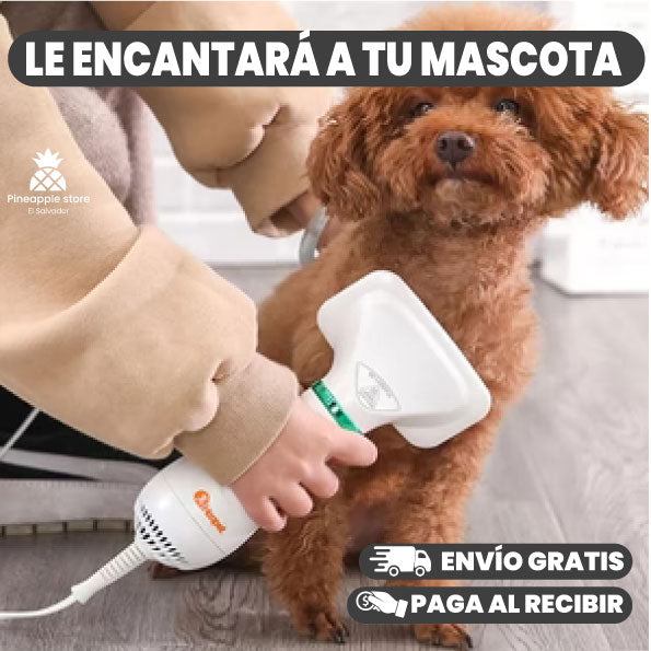 CEPILLO SECADOR PARA MASCOTAS 2 EN 1