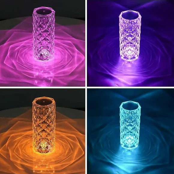 LÁMPARA DE MESA DE CRISTAL LED