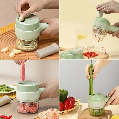 Cortador Picador Eléctrico de Verduras 4 en 1 - ¡Pica en segundos sin esfuerzo!