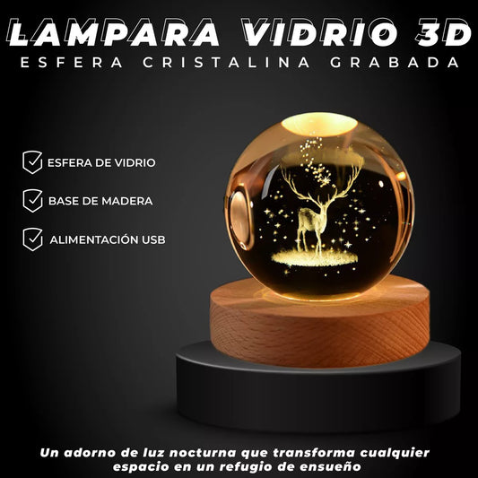 Lámpara 3D de cristal