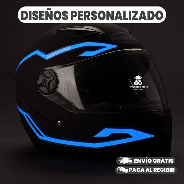 LUCES DE CASCO MOTOCICLETA CON PEGATINA