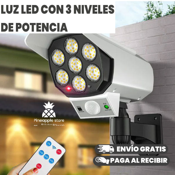 LÁMPARA SOLAR ASPECTO DE CÁMARA DE VIGILANCIA