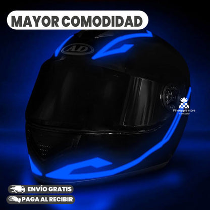 LUCES DE CASCO MOTOCICLETA CON PEGATINA