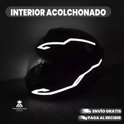 LUCES DE CASCO MOTOCICLETA CON PEGATINA