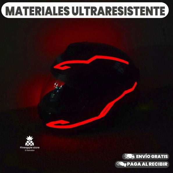 LUCES DE CASCO MOTOCICLETA CON PEGATINA