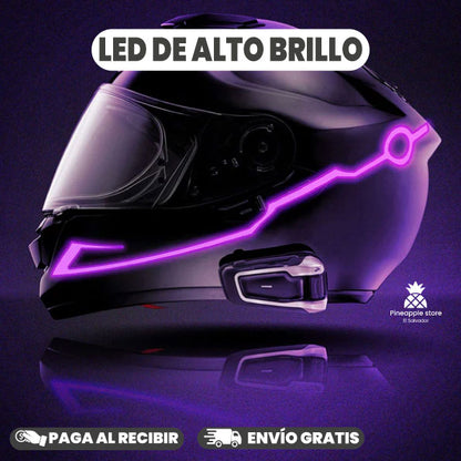 LUCES DE CASCO MOTOCICLETA CON PEGATINA