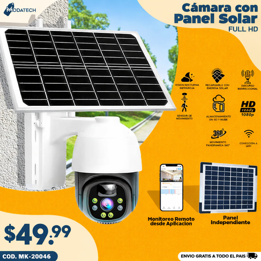 ZOOM GUARD - CAMARA DE SEGURIDAD CON PANEL SOLAR 4K